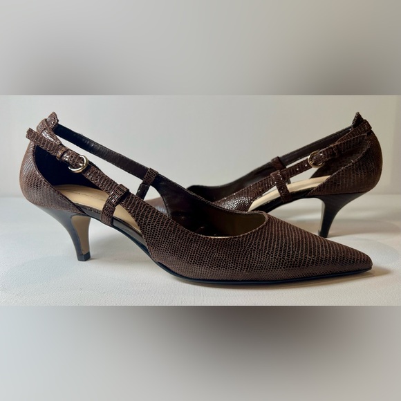 Bandolino Shoes - Bandolino Brown Women’s Low Heel Sling Back Size 6.5 Leather